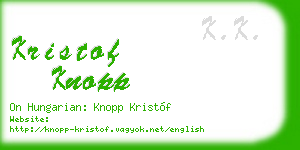 kristof knopp business card